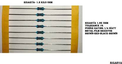 RISARYA 1.2K-OHM RESISTANCE,1%,MFR,1/4 W,FIXED RESISTOR(1.2 KILO OHM 1%) Fixed Resistor