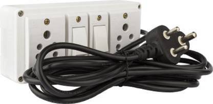 Shop Comfort Extension Switch Board with 2 Sockets(5A) and 2 Switches(5A)-4Mtr Long Wire 2 Socket 2  Socket Extension Boards