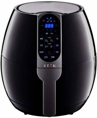 Stok Digital Air Fryer 4 Liter 1500-Watt with Smart Rapid 3D Air Technology with Free Double Layer Grill (Black) Air Fryer
