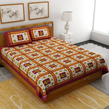 Bombay Spreads 120 TC Cotton Double Printed Flat Bedsheet