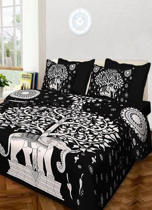 shree sd creation 170 TC Cotton Double Animal Flat Bedsheet