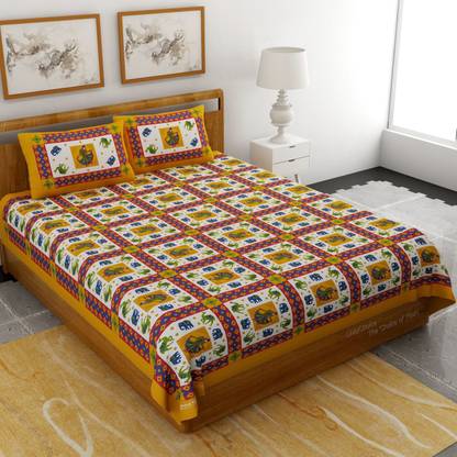 Bombay Spreads 120 TC Cotton Double Printed Flat Bedsheet
