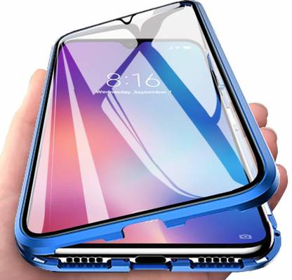 Addindia Bumper Case for OnePlus 6 Magnetic Metal Frame With Only Back Tempered Glass Case Cover