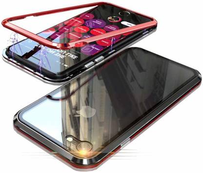 Addindia Bumper Case for Apple iPhone 6s Magnetic Metal Frame With Only Back Tempered Glass Case Cover