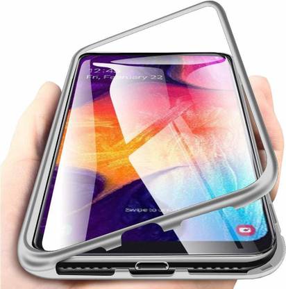 Addindia Bumper Case for OnePlus 6 Magnetic Metal Frame With Only Back Tempered Glass Case Cover
