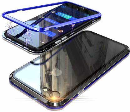 Addindia Bumper Case for Apple iPhone 6/6s Magnetic Metal Frame With Only Back Tempered Glass Case Cover