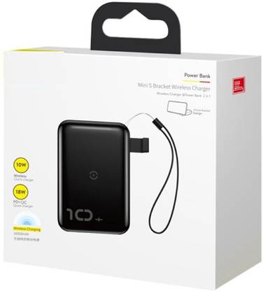 TOTU Baseus Mini S Bracket 2-in-1 Power Bank with Wireless Charging and Phone Holder - 10W/18W, 10000mAh Charging Pad