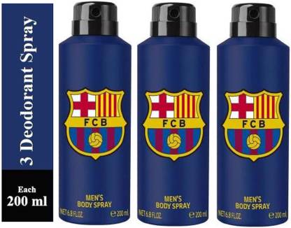 FC Barcelona Three BLUE Deodorant Spray for Men Deodorant Spray  -  For Men