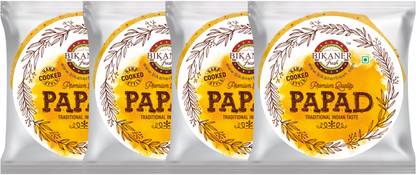 Bikaner Fresh Masala Papad Pack of 4, 800g Masala Papad (Pack of 4)