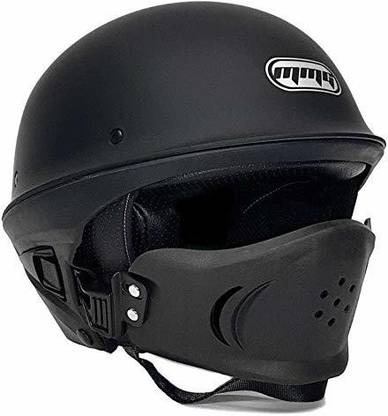 MMG Motorcycle Vader Street Helmet DOT Approved - Solid Matte Black - X-LARGE [CAT_63 Motorbike Helmet