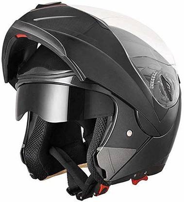 Yescom XL , Black : Full Face Flip up Modular Motorcycle Helmet DOT Approved Dual Visor Motorbike Helmet