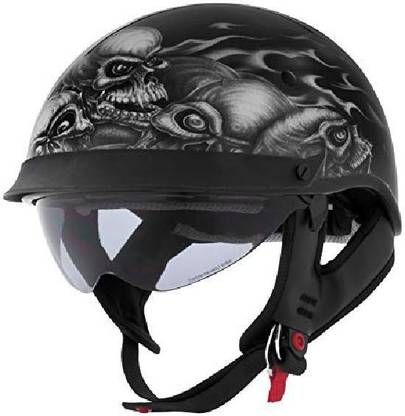 Cyber Helmets Lethal Threat U-72 Skull Pile Helmet with Internal Shield , Distinct Name Motorbike Helmet