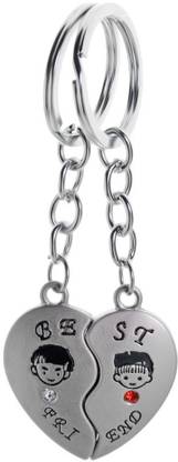 gorgeous moment Silver Heart Magnet Keychain for Lovely Couple in Couple Keychains Key Chain
