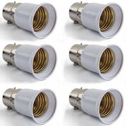 SEAHAVEN B22 to E27 Screw Base Socket Lamp Holder Light Bulb Converter Adapter pack of 6. Plastic Light Socket