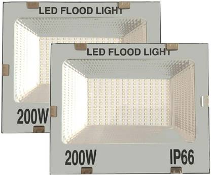 MG GOLD 200 Watt Ultra Thin Slim Ip66 LED Flood Outdoor Light Cool White Waterproof-(Pack of 2) Flood Light Outdoor Lamp