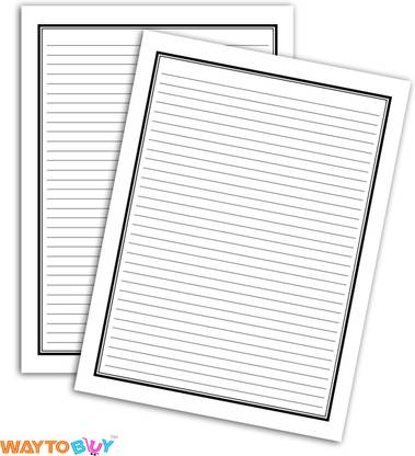 WAYTOBUY Double Line Ruled Project/Assignment/Homework/Practical A4 Black Border 60 Paper for Students 70 GSM Normal Quality (DBLBLKRLDNEW, 60 Sheets, 70 GSM) One Side Ruled 210x297mm 70 gsm A4 paper