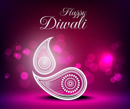 beautiful design happy diwali Paper Print