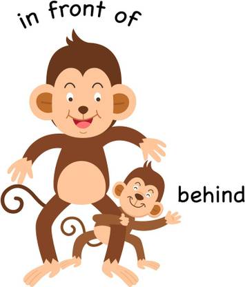 difference between infront and behind learning charts for kids premium poster for kids room(no need tape,size:12x18 inch) Paper Print