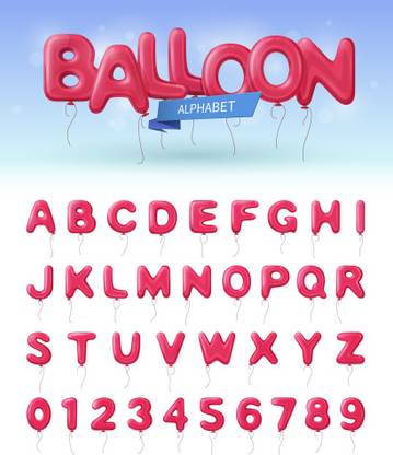 baloon alphabes |poster for kids|alphabest poster Paper Print