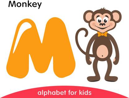 alphabet m for monkey Paper Print