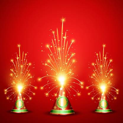 diwali crackers background a Sticker Poster|Diwali Poster Paper Print