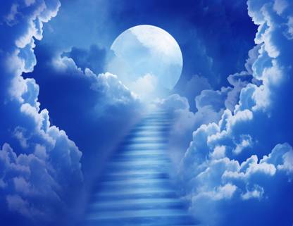 cloudy night sky |moon quotes Paper Print