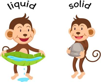 difference between liquid and solid |poster for kids Paper Print
