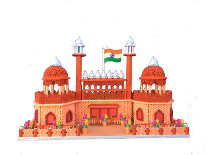 ArtNCraftBazaar Quilling Paper Red Fort Model Decorative Showpiece  -  25 cm