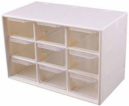 vyog Enterprise Tabletop Storage 9 Drawer Box Plastic Multi Functional Organizer Storage Box