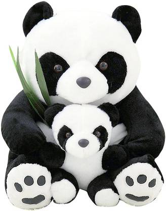 soniya enterprises White & Black Big Panda with Baby Panda Cudlle Panda Teddy Bear  - 25 inch