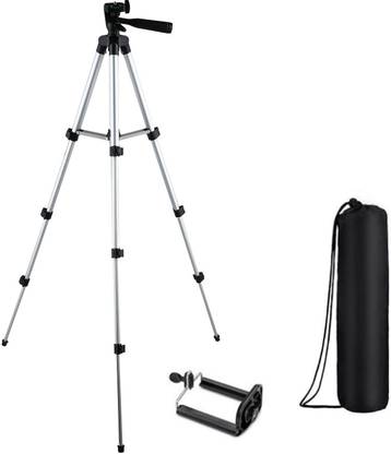 snowbudy Camera Stand Tripod-3110 With Three-Way Head & Quick Release Plate For Video Cameras, Digicam and mobile clip holder for Mobiles & Smartphones Tripod