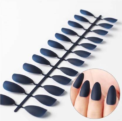 VIKSON INTERNATIONAL 24pcs Matte Tips Fake Nails Forms For Extension (BLUE) BLUE, MATTE