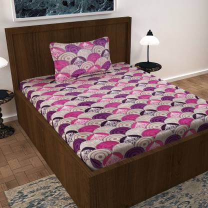 alive-live the life Cotton Single Flat 120 TC Printed Bedsheet