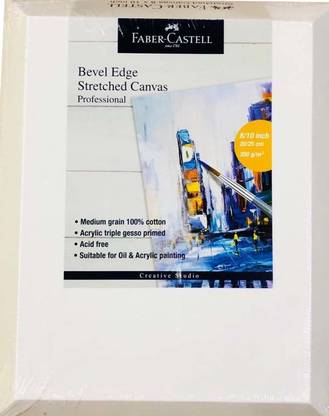 FABER-CASTELL 178101 Cotton Medium Grain Stretched Canvas Board (Set of 1)