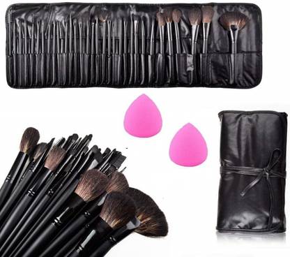 SKINPLUS Make Up Brush Set 32- Pieces with 2 sponge puff