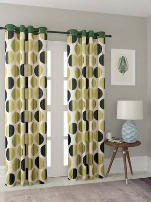 Cortina 270 cm (9 ft) Polyester Semi Transparent Long Door Curtain (Pack Of 2)