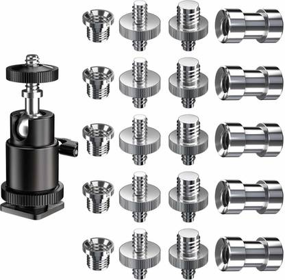 SHOPEE Camera Screw, 21 Pcs 1/4 Inch and 3/8 Inch Converter Threaded Screws 1/4" Hot Shoe Adapter Mount Camera Ball Head Set for Camera/Tripod/Monopod/Light Stand Flash Shoe Adapter