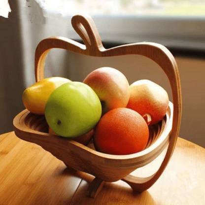 DIVINES MART Apple basket Wooden Fruit & Vegetable Basket Wooden Fruit & Vegetable Basket