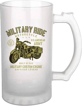 6thCross BEER MUG WH Military Ride_page Glass Beer Mug