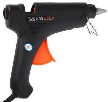 PICKTOOLS Black Glue Gun 80Watt with 2 Glue sticks-123 Standard Temperature Corded Glue Gun