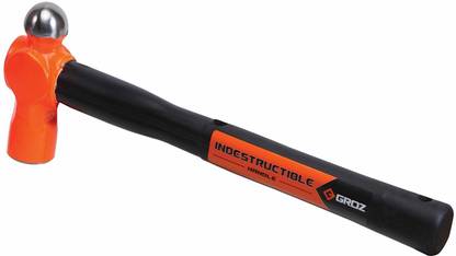 Groz BPID/20/14 Ball Peen Hammer Indestructible Handle, Hammer Head 20 Oz, Handle Length 14" Ball Peen Hammer