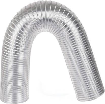 Crompton Flexible Aluminium Exhaust Duct Chimney Pipe, 10 ft, 6 Inch (silver) Cowl Cover Flexible Aluminium Exhaust Duct Chimney Hose Pipe