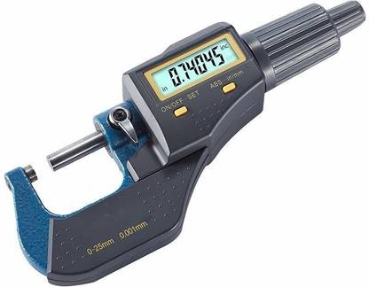 amiciTools 0.001 mm(least count) Electronic Micrometer 25 mm Screw Gauge Carbide Tipped Imperial/Metric System Digital Measuring Tool with Protective Case and Battery Micrometer Screw Gauge