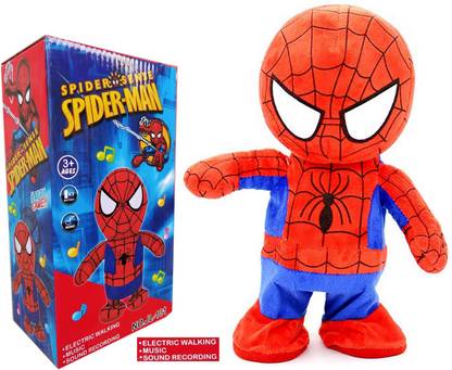 HALO NATION Battery Operated Plush Spiderman with Amazing Features - Walking , Sound Recording & Musical , Funny & Cute