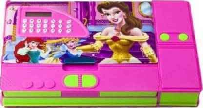 DTD Creation Barbie Themed (Character) Pencil Box with Calculator Princess Themed Plastic Pencil Boxes with Calculator, Frozen Pencil Box with Calculator, Cartoon Pencil Box with Calculator Art Plastic Pencil Box