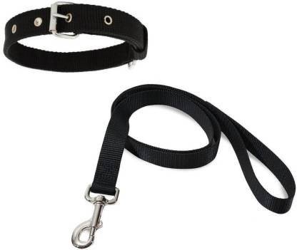 PEDIGONE Good Quality 1inch Black Designed Dog Collar Belt, 1.5m-2m Lengthy Dog Collar & Leash