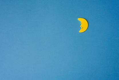 Yellow Crescent moon |moon quotes Paper Print