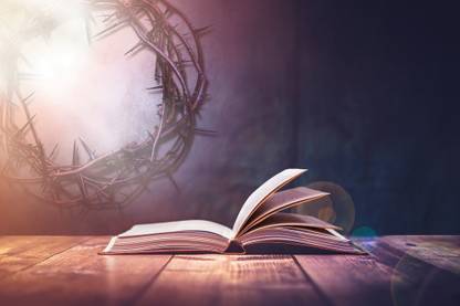 KD Open Bible with a light Sticker Poster|Christian Posters|Jesus christ poster| Paper Print