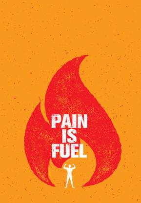 KD pain is fule Sticker Poster|motivational quotes|inspirational quotes|size:12x18 inch Paper Print