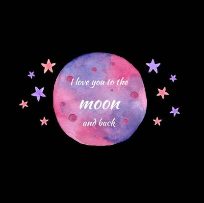 colorful moon and stars |moon quotes Paper Print